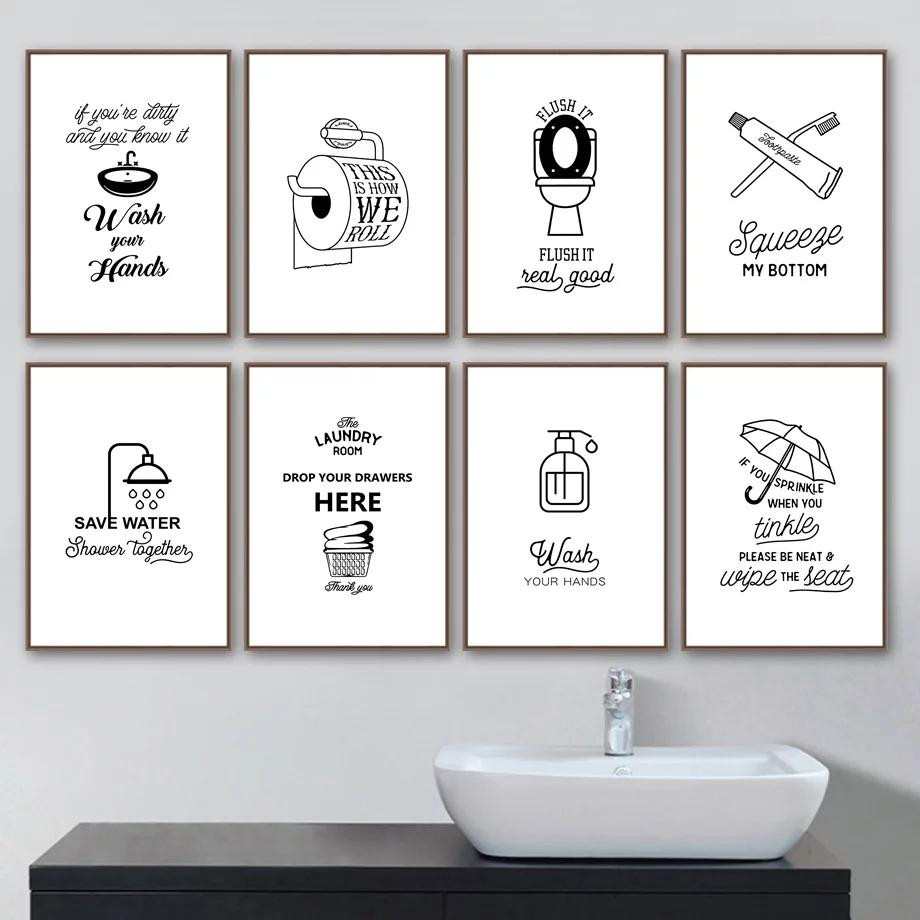 Toilettenregeln, Wandkunst, Leinwandgemälde, Modernes, Lustiges  Badezimmerregeln-Schild, Poster, Drucke, Toiletten-Humor, Bild, with regard to Badezimmer Poster