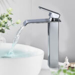 Badarmatur Wasserfall Wasserhahn Bad Hoch Waschtischarmatur  Waschbeckenarmatur Aus Messing Einhandmischer Mischbatterie Bad, Chrom Throughout Wasserhahn Badezimmer