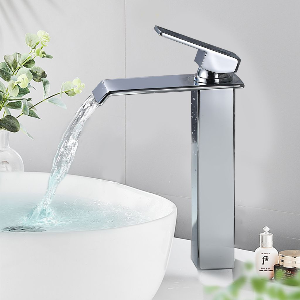 Badarmatur Wasserfall Wasserhahn Bad Hoch Waschtischarmatur  Waschbeckenarmatur Aus Messing Einhandmischer Mischbatterie Bad, Chrom throughout Wasserhahn Badezimmer