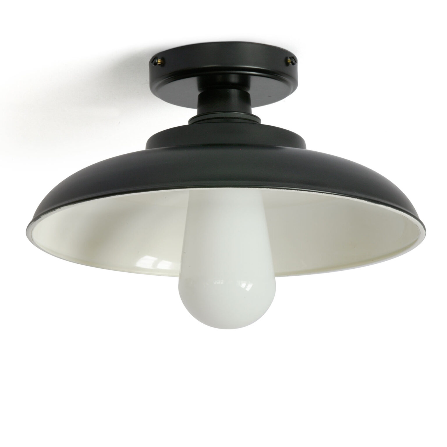 Schwarze Oder Weiße Badezimmer-Deckenleuchte Mit Schirm, Ip65, Ø 32 Cm Von  Aire Lighting regarding Deckenlampe Badezimmer