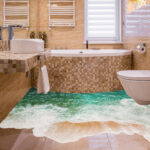 3D Meeresboden Badezimmer Aufkleber Dekor Ocean Beach Vinyl Within Badezimmer Strand Look